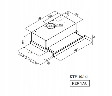 Okap teleskopowy KERNAU KTH 10.164 W