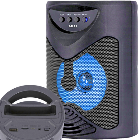 GŁOŚNIK PRZENOŚNY BEZPRZEWODOWY BLUETOOTH 4.2 AKAI ABTS-704 RADIO FM LED