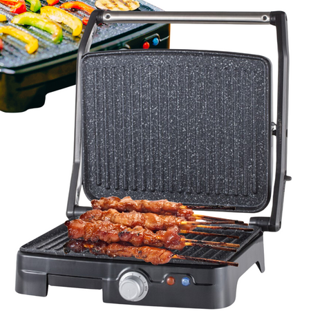 GRILL OPIEKACZ ELEKTRYCZNY ZELMER ZPR2000 DUŻA MOC 2200W SZARY/SREBRNY