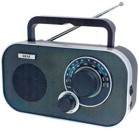RADIO PRZENOŚNE KUCHENNE BUDOWLANE BATERYJNO-SIECIOWE AKAI FM MW AUX