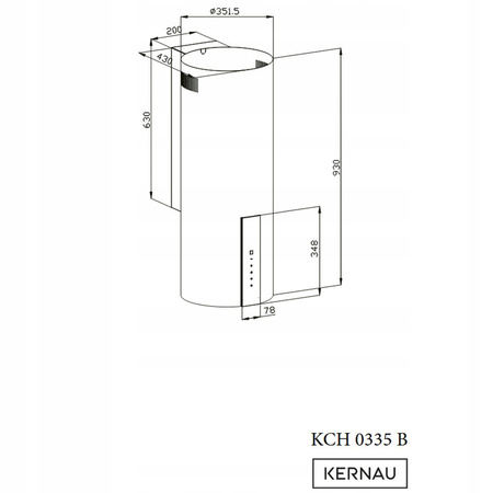 Okap kominowy przyścienny Kernau KCH 0335 B Timer LED