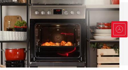 AMICA Kuchnia gazowo-elektr. 523GEH3.33HZpTsDpAF(BmV) PIZZA 50cm antracyt