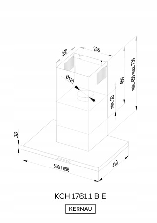 Okap kominowy Kernau KCH 1761.2 B E