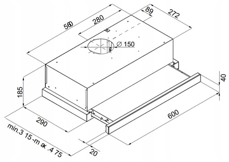Okap teleskopowy Kernau KTH 10.261.2 B