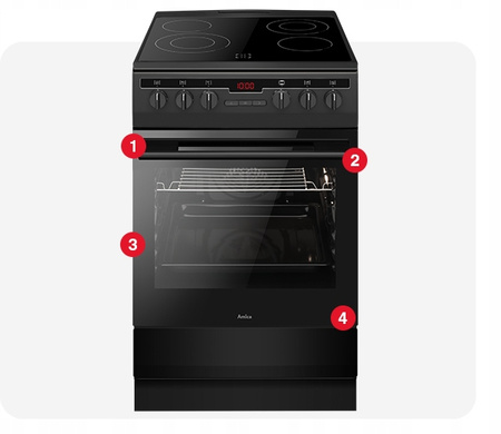 AMICA Kuchnia ceramiczna 57CE3.315HTa(Bm) 50CM CZARNA